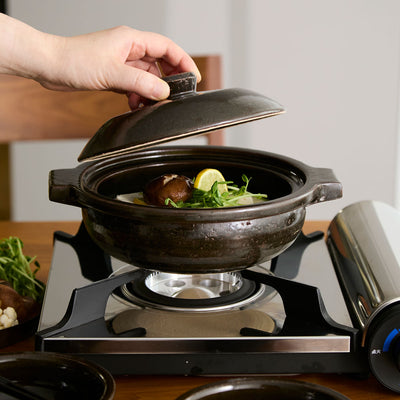 にちにち道具 土鍋(黒飴釉)