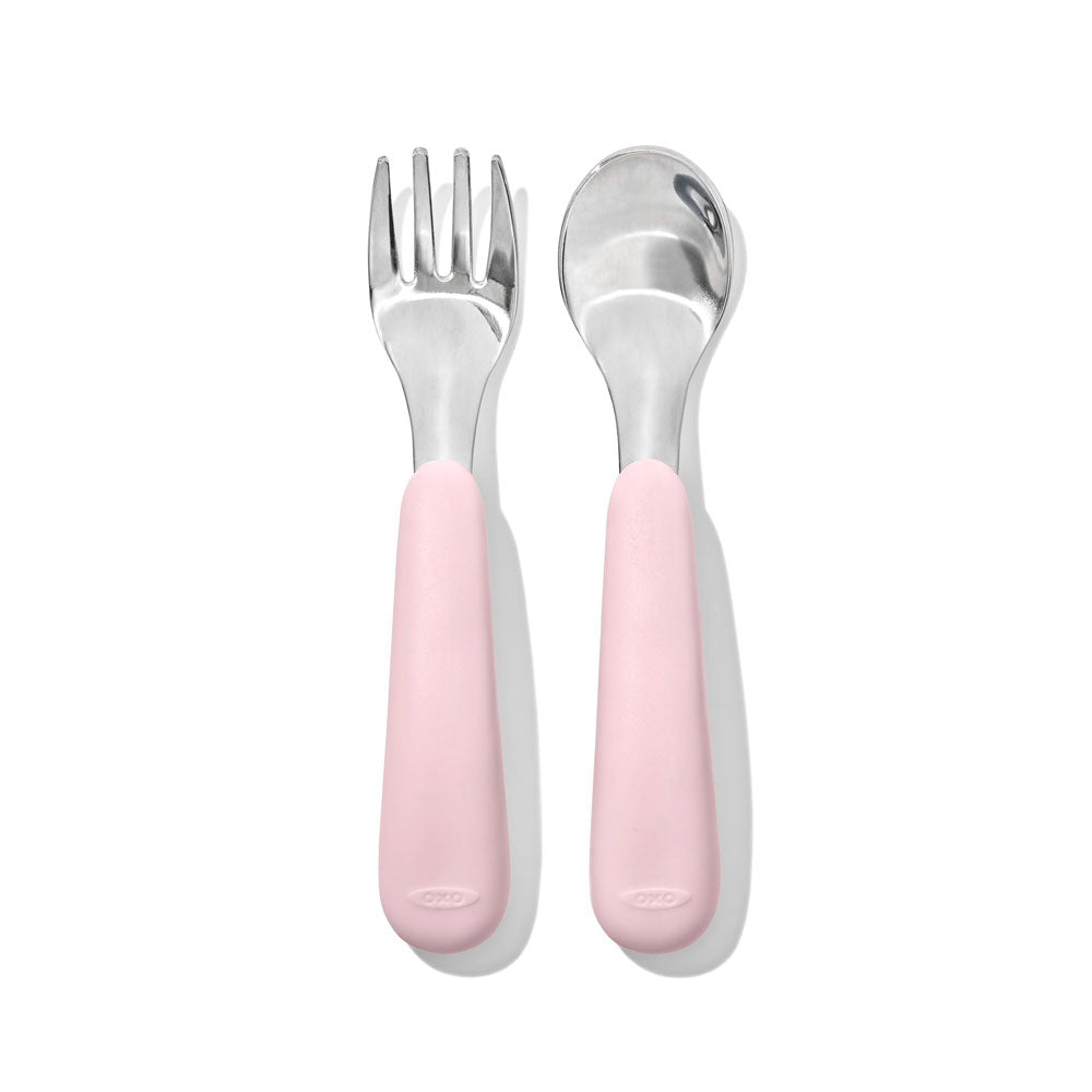 イギリス アンティーク oxo 缶 大小２個oxoボトル oxoスプーン セット 出産祝い】OXO Tot スプーン＆フォークセット（ケース付き）