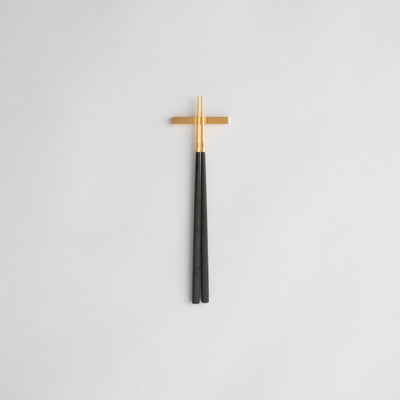 Cutipol(クチポール) KUBE(キューブ) ブラック×ゴールド チョップスティック(箸置付)