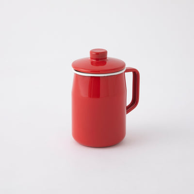 富士ホーロー フィルトプラス 0.8Lオイルポット(活性炭カートリッジ付)レッド