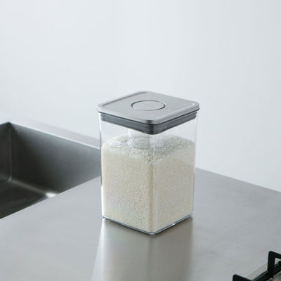 OXO(オクソー) ステンレスポップコンテナ 米びつセット (ビッグスクエアミディアム+ライスカップ)(3.6kg保存)【当店限定】
