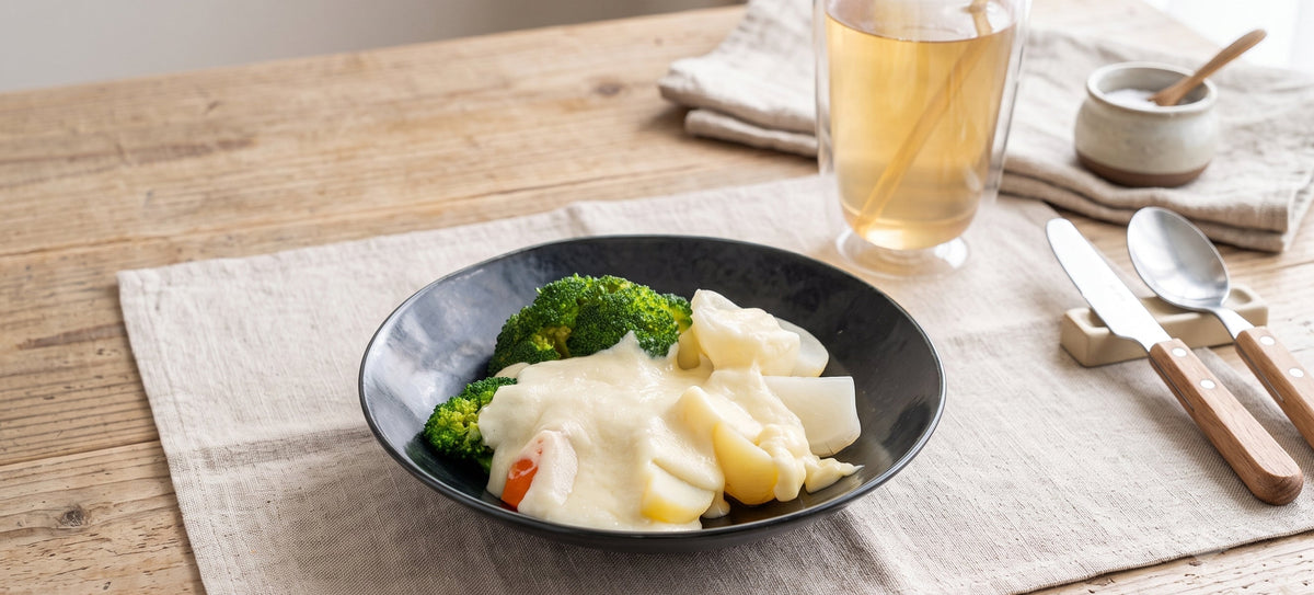 蒸し野菜のチーズがけ