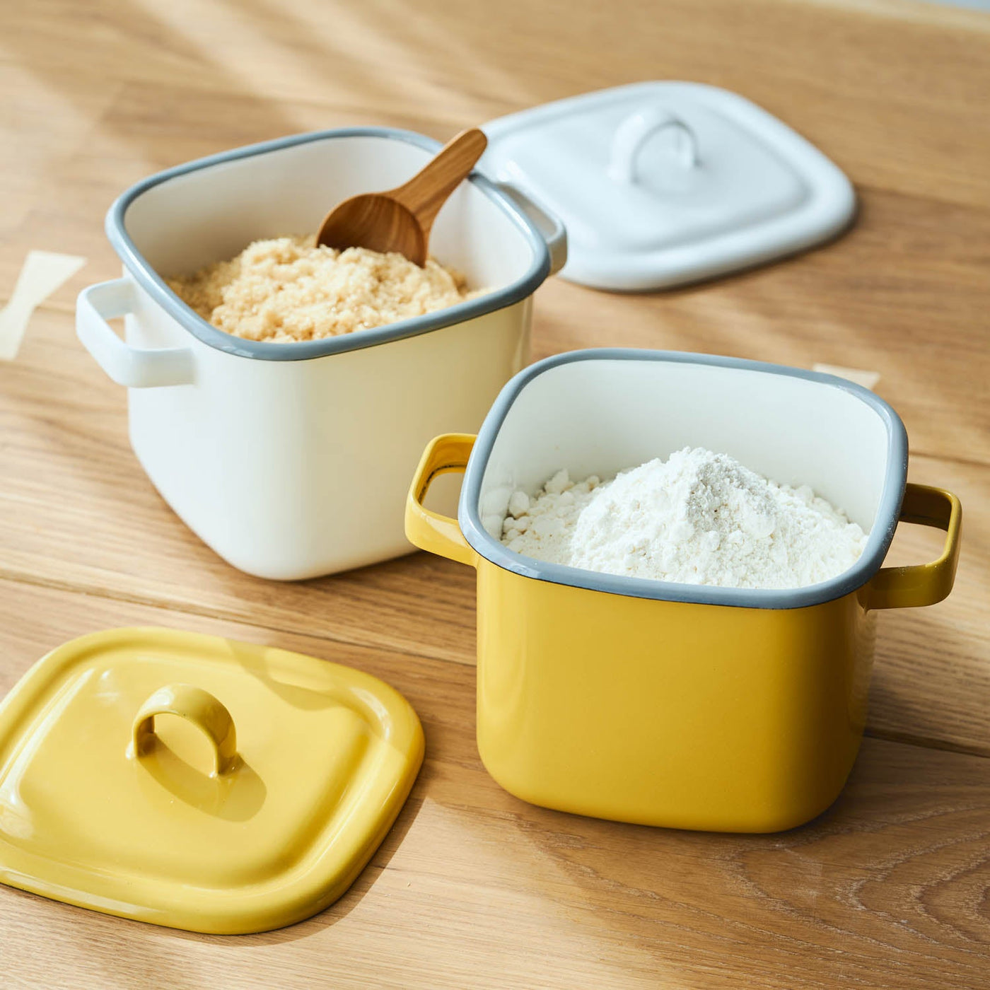 送料込み】365methods 角型ホーローマルチポット ホワイト YY-KP.WG