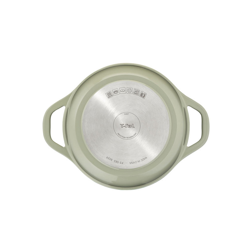 T-fal(ティファール) キャストライン エアココット IHココット鍋 セージグリーン