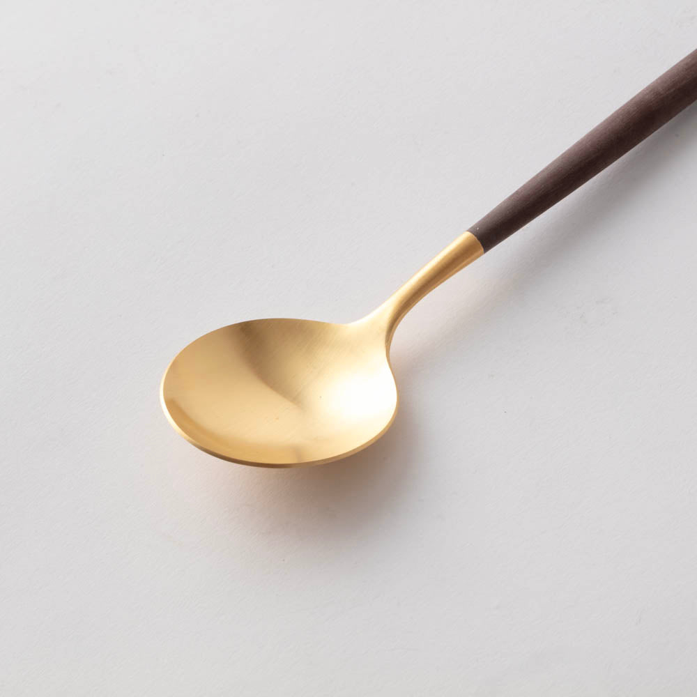 Cutipol(クチポール) ゴア ブラウン×ゴールド デザートスプーン GO.08