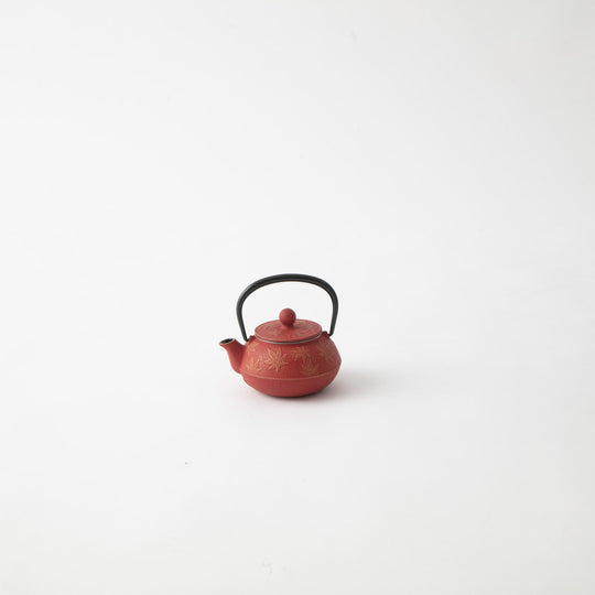 岩鋳 急須 カエデ 金/赤茶