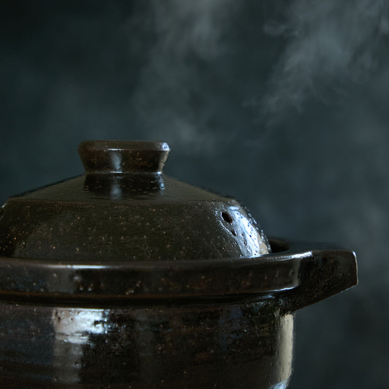 にちにち道具 ごはん鍋 3合炊き （黒飴釉）