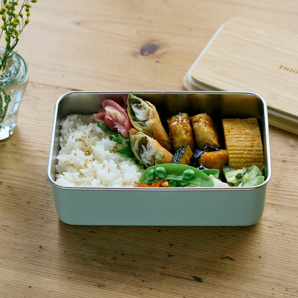 ののじ ステンレスランチボックス レクタングル グリーン NLR0950-GB