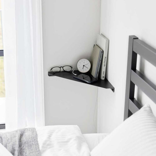 tower（タワー）ウォールコーナーシェルフ Ｌ 石こうボード壁対応 ブラック