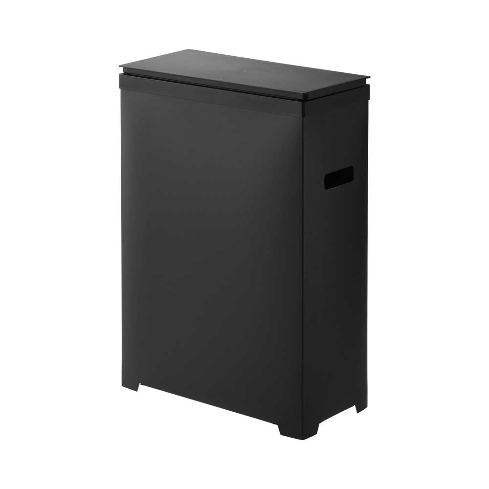 TOWER（タワー）スリム蓋付きゴミ箱 横開きタイプ ブラック 1525