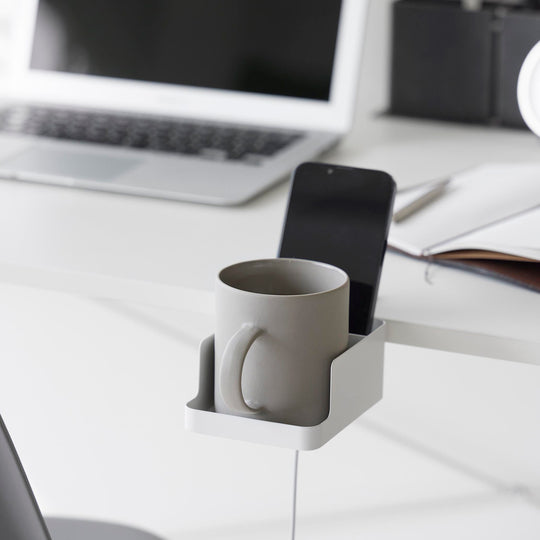 tower（タワー）テーブル横スマートフォン＆コップホルダー ホワイト