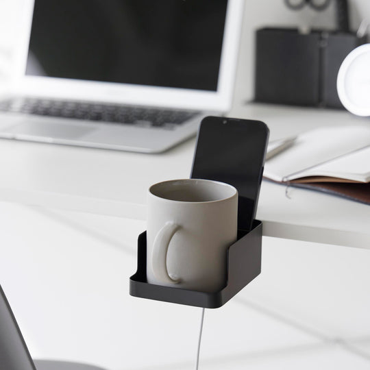 tower（タワー）テーブル横スマートフォン＆コップホルダー ブラック