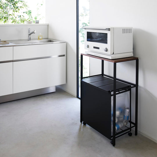 tower（タワー）分別ゴミ箱上ラック ブラック