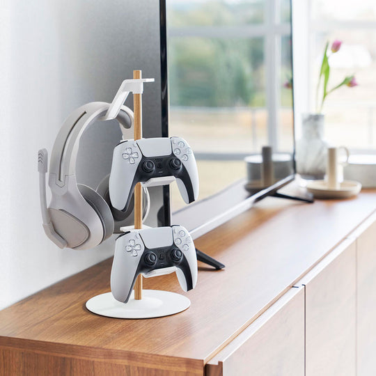 tower（タワー）置台が動くゲームコントローラー収納ラック ホワイト