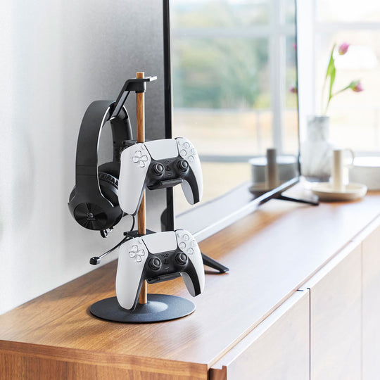 tower（タワー）置台が動くゲームコントローラー収納ラック ブラック