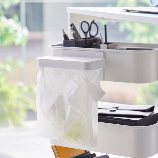 tower（タワー）ワゴンに付けられるマグネット蓋付きポリ袋ホルダー ホワイト