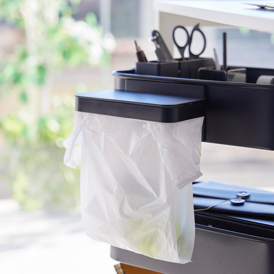 tower（タワー）ワゴンに付けられるマグネット蓋付きポリ袋ホルダー ブラック