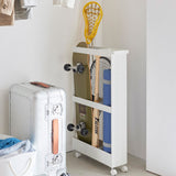 tower（タワー）キャスター付き長物収納スリムワゴン ホワイト