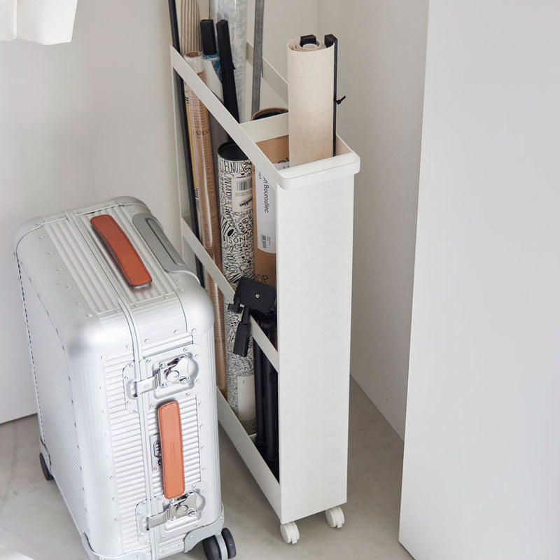 tower（タワー）キャスター付き長物収納スリムワゴン ホワイト