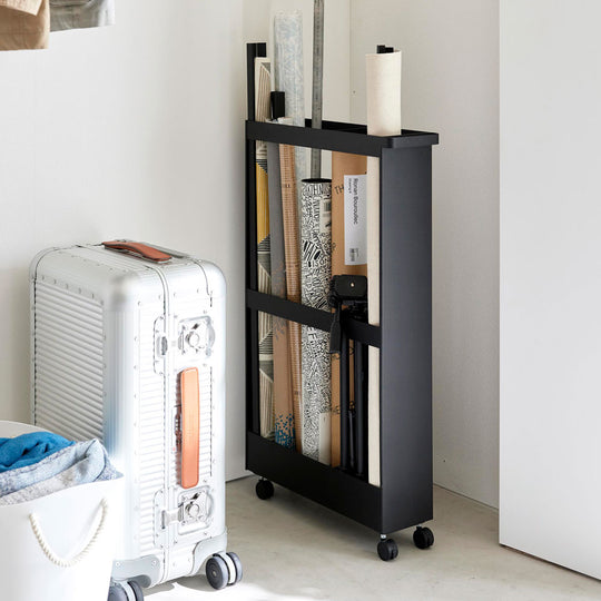 tower（タワー）キャスター付き長物収納スリムワゴン ブラック