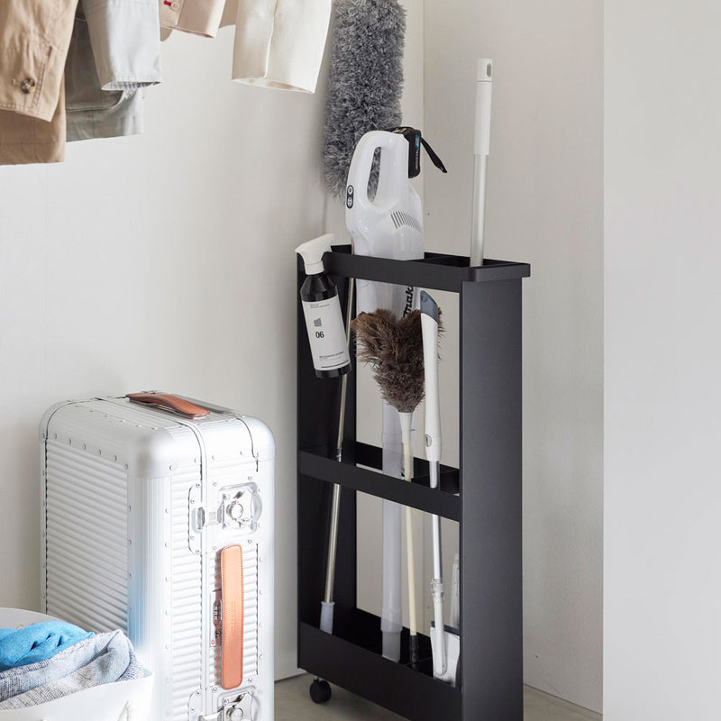 tower（タワー）キャスター付き長物収納スリムワゴン ブラック