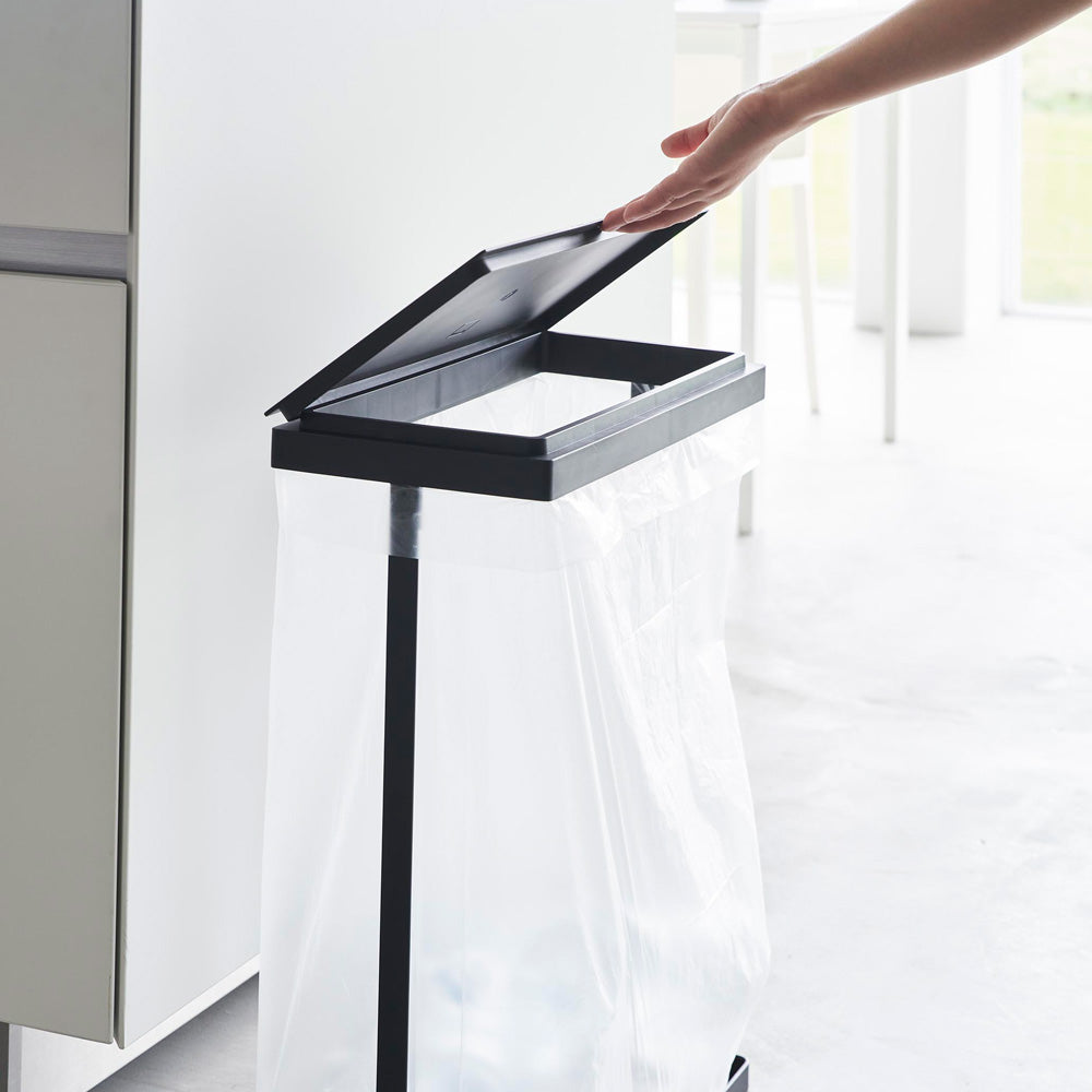 TOWER（タワー）スリム蓋付き分別ゴミ袋ホルダー 45L 横開き ブラック