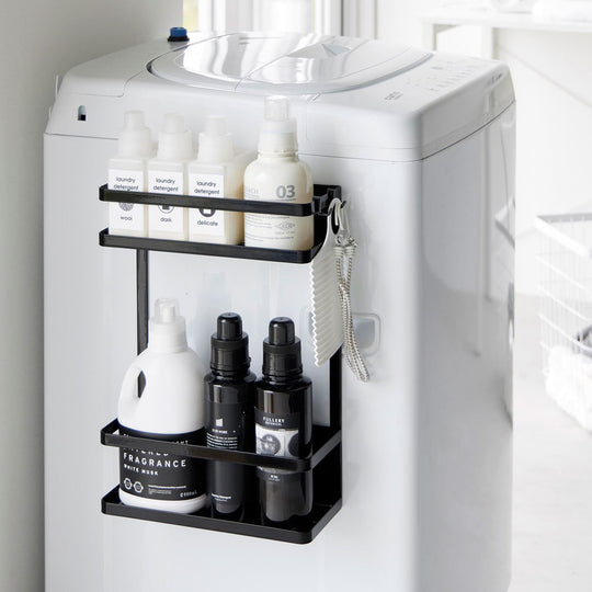 tower（タワー）洗濯機横マグネット収納ラック 2段 ブラック