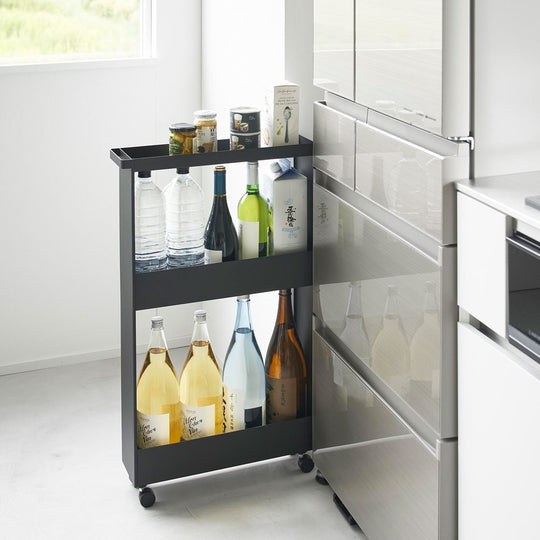 tower（タワー）キャスター付きスリムワゴン 3段 ブラック