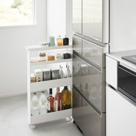 tower（タワー）キャスター付きスリムワゴン 4段 ホワイト