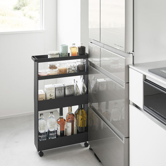 tower（タワー）キャスター付きスリムワゴン 4段 ブラック