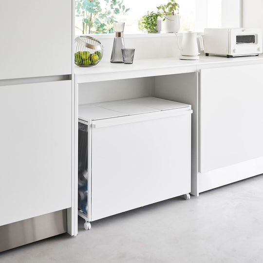 tower（タワー）蓋付き目隠し分別ダストワゴン 45L 3分別 ホワイト