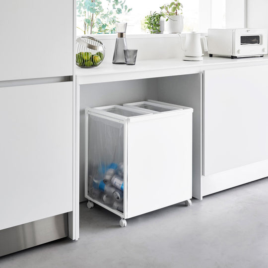 tower（タワー）目隠し分別ダストワゴン 45L 2分別 ホワイト