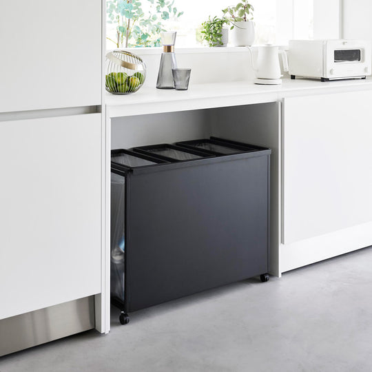 tower（タワー）目隠し分別ダストワゴン 45L 3分別 ブラック