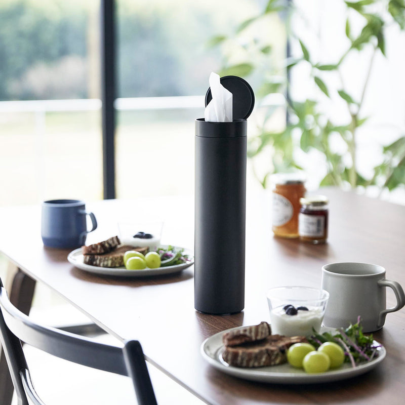 tower（タワー）ボトル型蓋付きティッシュケース ブラック