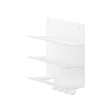 tower（タワー）ウォールモバイル充電＆収納ラック ３段 石こうボード壁対応 ホワイト