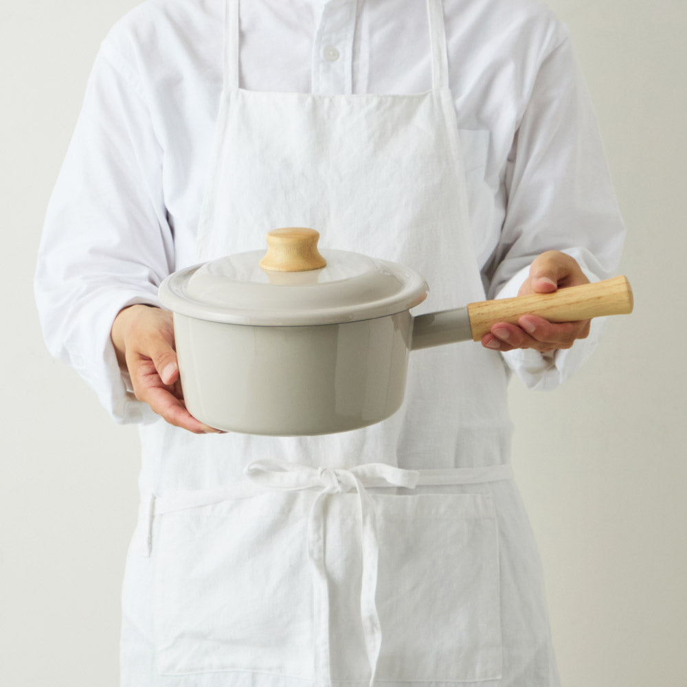 富士ホーロー コットンプラス ソースパン18cm アッシュブルー CTP-18S