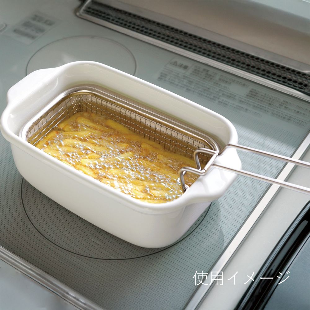 富士ホーロー 角型天ぷら鍋専用 フライヤーバスケット OR-KFB
