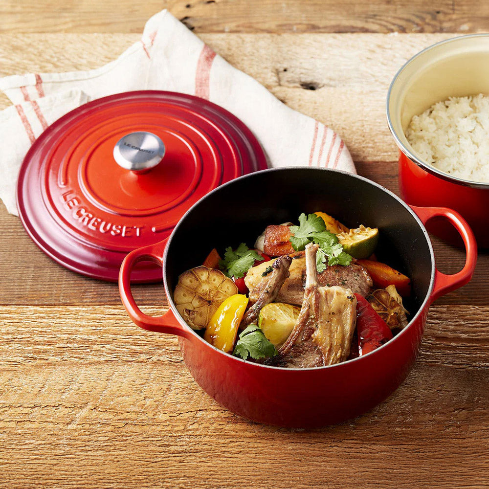LE CREUSET(ル・クルーゼ) ココット・ロンド オレンジ (マットブラック