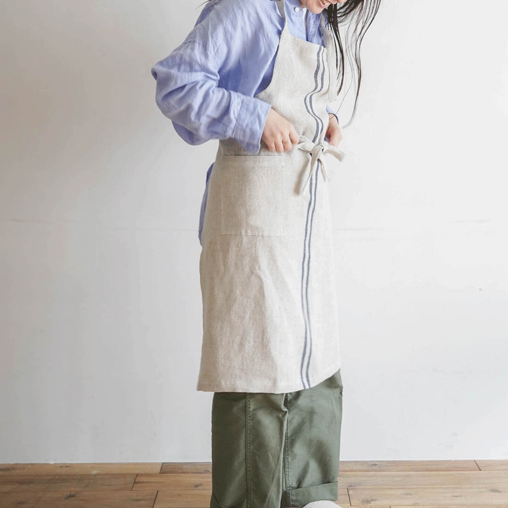 Sankara.(サンカラ) ダブルストライプ エプロン ネイビー |キッチン