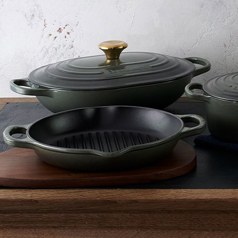 LE CREUSET(ル・クルーゼ) シグニチャー オブロング・マルミット 31cm タイム (BM・ゴールドツマミ) |キッチン用品通販サイト  Y.YACHT STORE