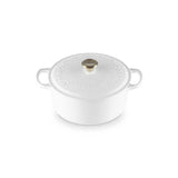 LE CREUSET（ル・クルーゼ）シグニチャー ココット・ロンド 22cm エタニティレース コットン(ライトゴールドツマミ)