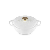 LE CREUSET（ル・クルーゼ）シグニチャー マルミット 24cm エタニティレース コットン(BM・ライトゴールドツマミ)