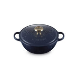 LE CREUSET（ル・クルーゼ）シグニチャー マルミット 24cm エタニティレース ネイビー(BM・ライトゴールドツマミ)