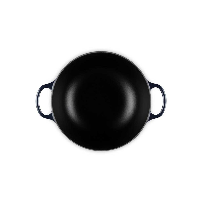 LE CREUSET（ル・クルーゼ）シグニチャー マルミット 24cm エタニティレース ネイビー(BM・ライトゴールドツマミ)