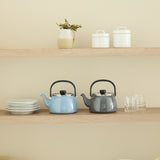 富士ホーロー 2.5L ガラス蓋ケトル ブルー（オンライン限定)