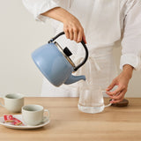 富士ホーロー 2.5L ガラス蓋ケトル ブルー（オンライン限定)