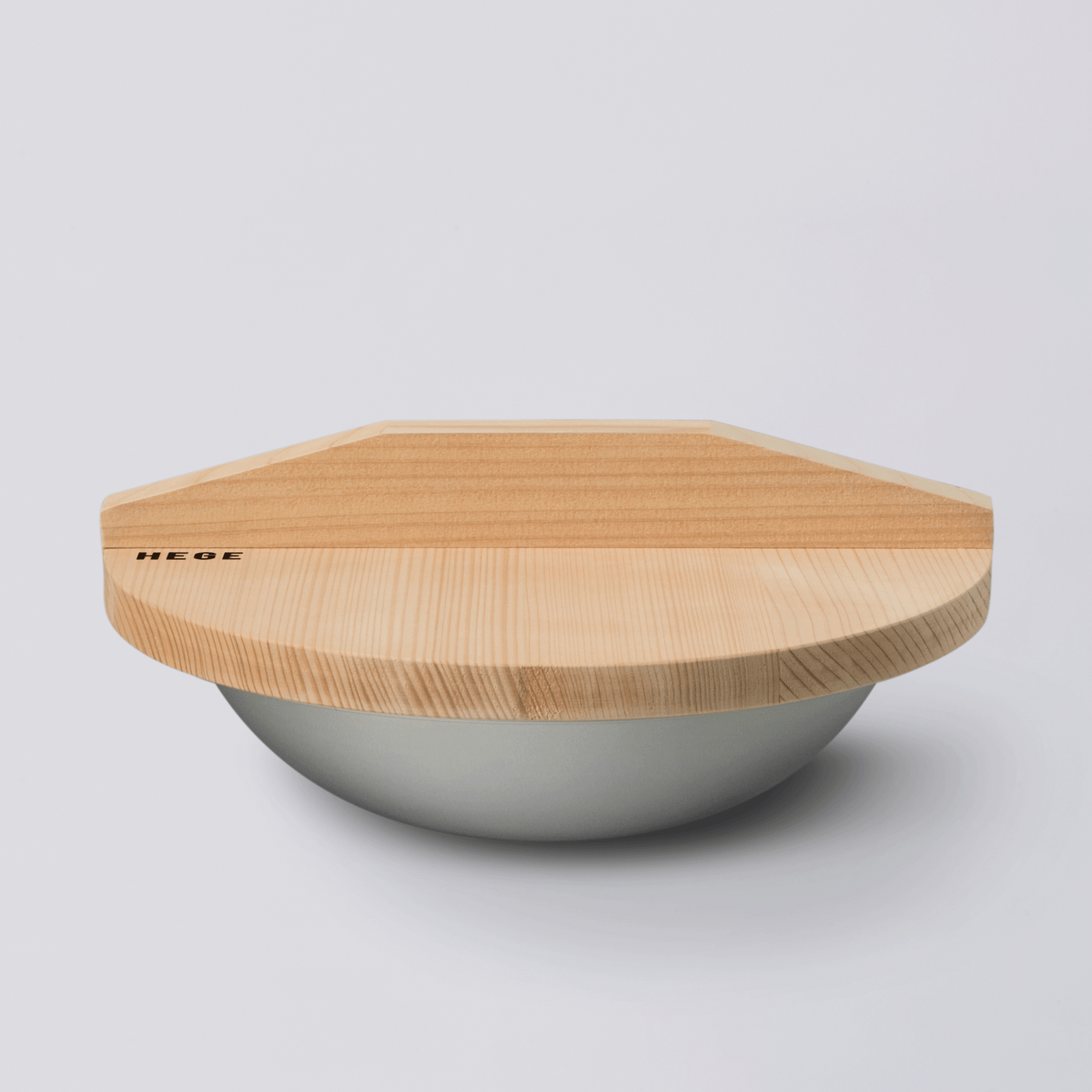 HEGE(ヘゲ) Ф250直火鍋(木蓋付き)Wrapping Set シルバー HEGE0074