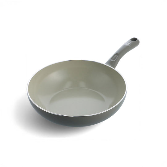 【SALE】GREENCHEF(グリーンシェフ) アースカラー ウォックパン 28cm クォーツグレー