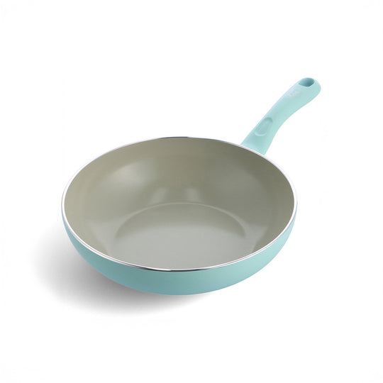 【SALE】GREENCHEF(グリーンシェフ) アースカラー ウォックパン 28cm ミントグリーン