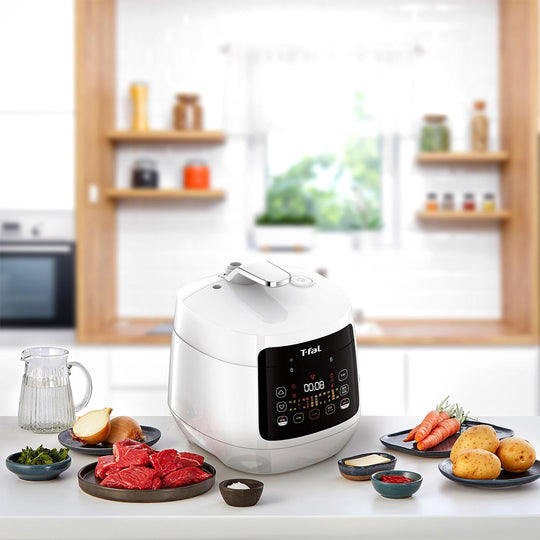 【SALE】T-fal(ティファール）ラクラ・クッカー コンパクト 電気圧力鍋 ホワイト CY3511JP